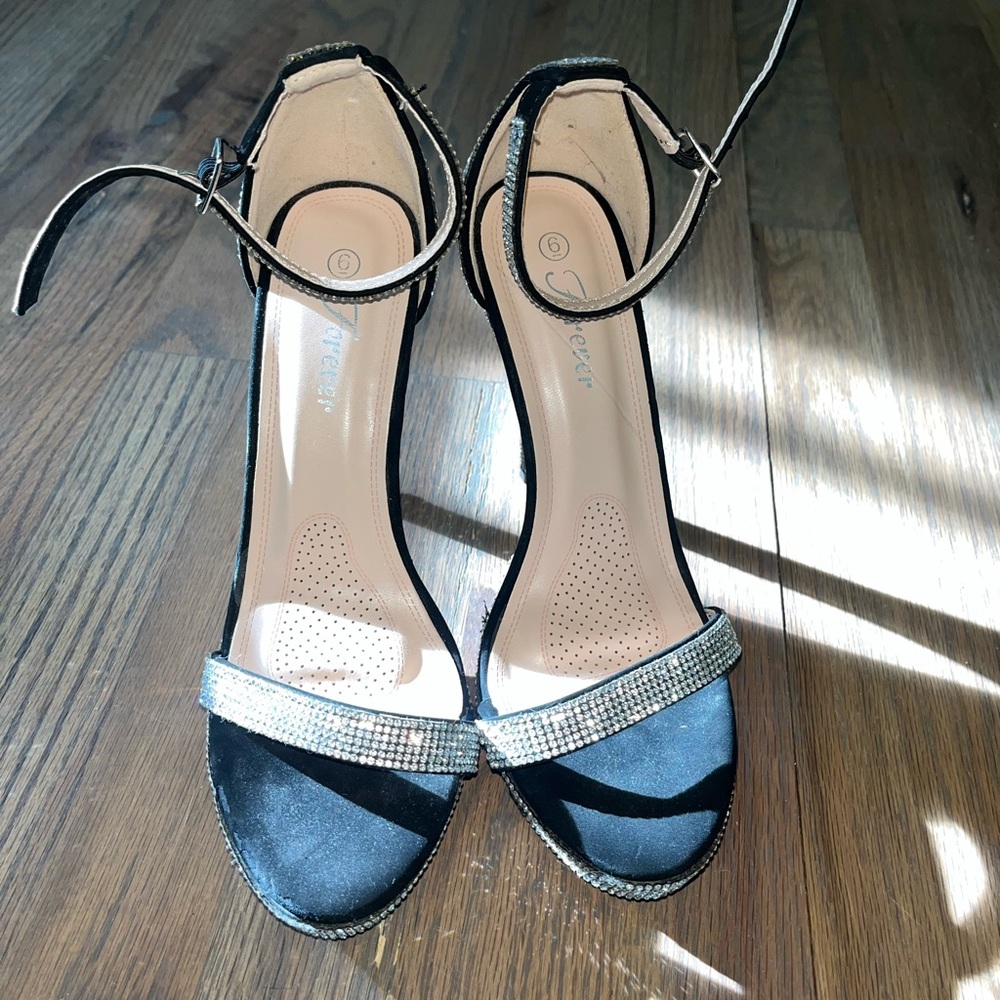 Elegant Black Ankle Strap Heels